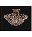 Schonbek 9841-48 Tiara 5 Light Semi Flush Mount in Antique Silver with Clear Swarovski Spectra crystal