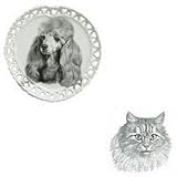 Maine Coon Heart Shaped Plate, Porcelain by Rosalinde (8' diameter)
