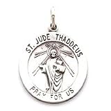 Saint Jude Thaddeus - Medium Sterling Silver St. Jude Thaddeus Medal Pendant