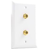 RCA VH128X Coaxial Duplex Wall Plate (White)