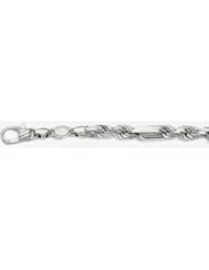 6.5mm White Gold Figarope Chain 24"