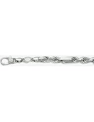 6.5mm White Gold Figarope Chain 18"