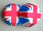 54 Union Jack Olympic Jubilee Small Cupcake / Baking Cases ***with FREE Hologram Blue Glitter***