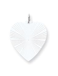 Sterling Silver Engraveable Heart Disc Charm