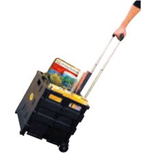 Easy Crate Rolling Foldable Plastic Crate With Telescopic Handle and 3in Wheels-by-TECNEC On Sale