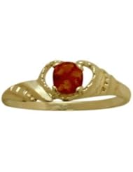 14 Karat Yellow Gold Genuine Garnet Gemstone Baby Ring