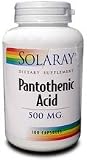Pantothenic Acid 100 Caps 500 mg By Solaray