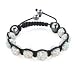 Lovethelinks - Bracelet Amitié Shamballa avec courroie en soie et 9 boules de cristal tchèque - Arc en ciel Aurora