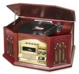 JK555 Full-Function Turntable Console with CD Player, AM/FM Stereo Ra
