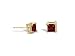 14K Yellow Gold Genuine Square Garnet Stud Earrings