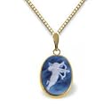 Genuine Agate Cameo Angel Pendant