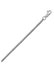 Antiqued Finish Oxidized Rounded Box Chain Necklace, Made in the USA