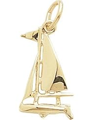 Rembrandt Charms Sailboat Charm, 10K Yellow Gold