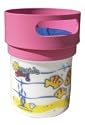 Munchie Mug - The New Spill Resistant Snack Cup for Toddlers. Made in the USA. - BPA Free. FDA compliant materials. - Pink Top