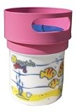 Munchie Mug - The New Spill Resistant Snack Cup for Toddlers. Made in the USA. - BPA Free. FDA compliant materials. - Pink Top