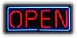 Open Rectangular Large Neon Sign