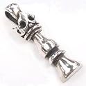 QUEEN CHESS PIECE Silver Tone Pewter PENDANT Necklace