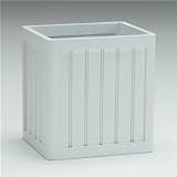 Contemporary Country - White Wood Wastebasket