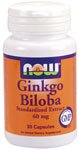 Ginkgo Biloba by NOW Foods - Herbs (60 mg - 30 Capsules)