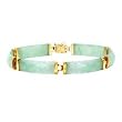14k Gold & Faceted Jade Bracelet- 7 IN
