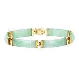 14k Gold & Faceted Jade Bracelet- 7 IN