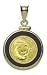 1/20 24K Gold Panda Coin Set in 14K Onyx Pendant on Black Rubber Cord