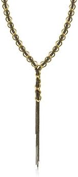 GT Design Gold and Hematite Double Chain Layered Necklace