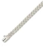 14k White 5 mm Two Rows Solid Rope Bracelet - 8 Inch