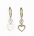 Jewelry : 14k White 1 mm Round CZ Petite Heart Hinged Earrings