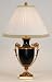 Formal Black Metal Urn with Elaborate Golden Metal Handles Table Lamp