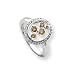 14k White Gold White and Champagne Diamond Ring