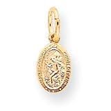 10k Solid Satin Polished St. Christopher Pendant