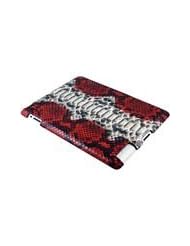 Red / Natural iPad 2 Clip On Case - Genuine Python Snakeskin Leather