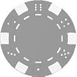 25 Clay Composite Dice Striped 11.5 gram Poker Chips, gray