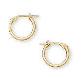 14K Yellow Gold Hoop Pierced Earrings (Pair) for Children - 12 mm