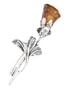 Amber Rose & Sterling Silver Brooch
