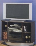 Cappuccino Finish Glass Door TV Stand