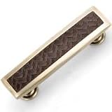 Laurey 12494 Cabinet Hardware 96MM Rectangular Pull, Satin Brass and Brown