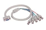 VGA Breakout Ext. Cable, HD15 Female / 5 BNC Female, 2.0 ft