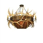 Meyda Tiffany - 81321: Rustic Lodge Animals - 66W 22lt Natural Elk Chandelier Ac/Am