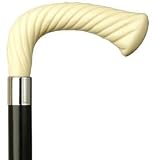 Unisex Rope Carved L Cane Black Maple Shaft, Ivory High Impact Durable Nylon Handle -Affordable Gift for your Loved One! Item #DHAR-12078