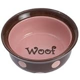 PetRageous Designs Sassy Pink and Brown Deep Pet Dish 12-oz capacity- 6 diameter
