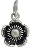 Tiny Filigree Flower Charm in Sterling Silver, #7590