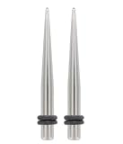 Pair 6G - Spike Taper Expander Plug Ear Lobe Stretcher 6 Gauge Body Jewelry