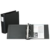 Wilson Jones 367-44 Century Molded Plastic Ring Binder, 11 X 8-1/2, Metal Hinges, 2 Cap., Black