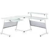 Acero Corner Desk - Silver Frame (Silver) (38H x 38W x 24D)