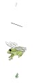 Bird Brain Glass FlapperFrog, Green