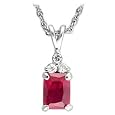CUBIC ZIRCONIA NECKLACE - Radiant Cut Ruby Red CZ Necklace