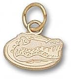 Florida Gators Solid 10K Gold Gator Head 5/16'' Pendant