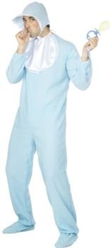 Babykostüm Kostüm Baby Erwachsene Overall Fasching Karneval blau Einheitsgröße